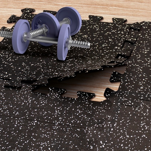 Piso Modular con Chispas Grises