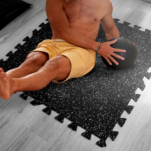 Piso Modular con Chispas Grises